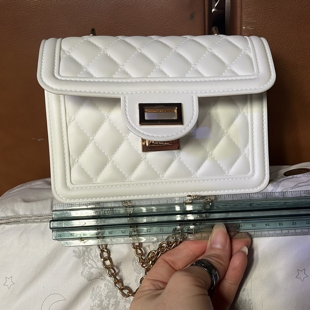 A vinyl purse.